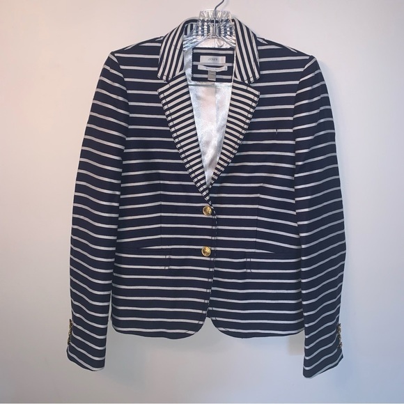 J.Crew Striped Schoolboy Blazer Blue White 4 - Picture 2 of 11